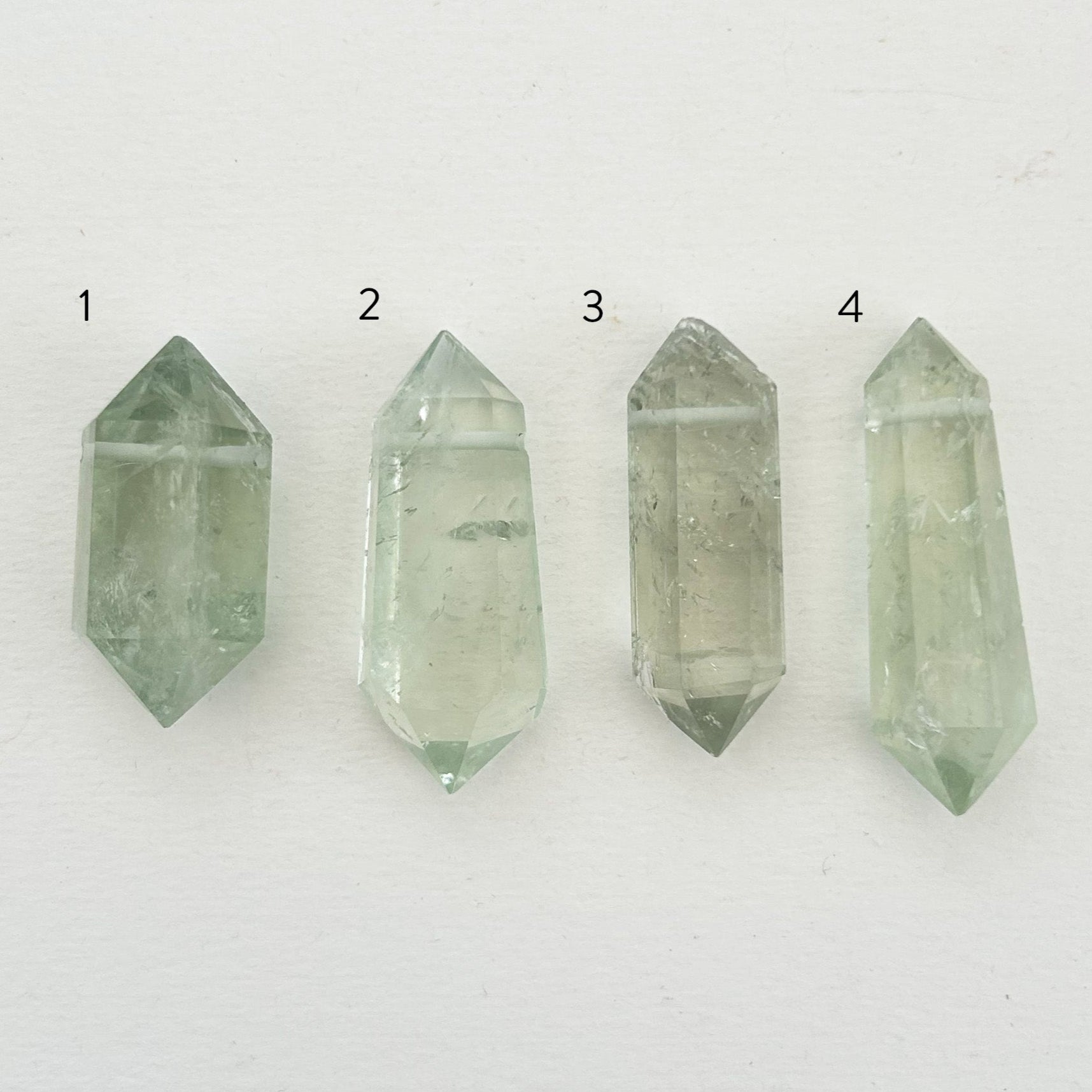 Raw Green Amethyst Double Point Amulet