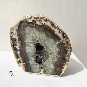 Gold Gilded Agate Paperweights