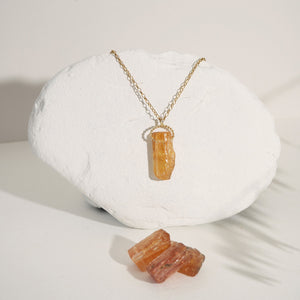Raw Imperial Topaz Amulet
