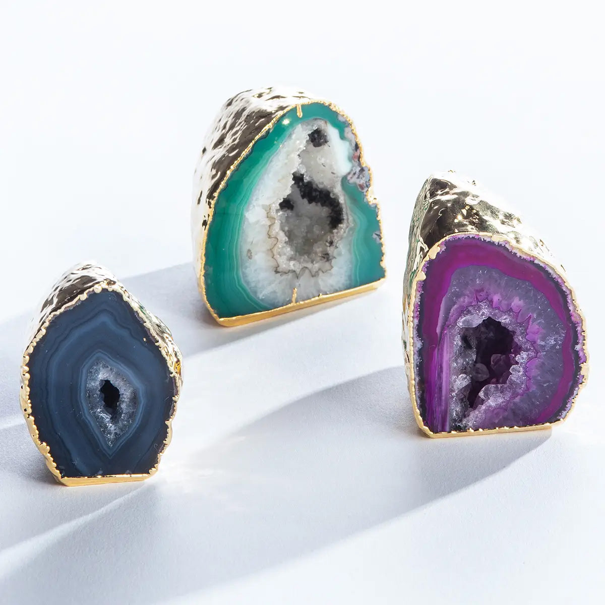 Gold Gilded Agate Paperweights