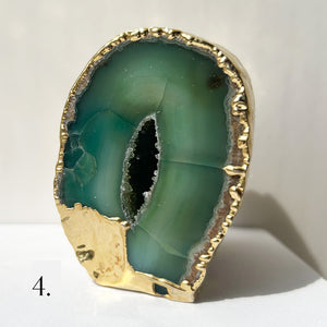 Gold Gilded Agate Paperweights