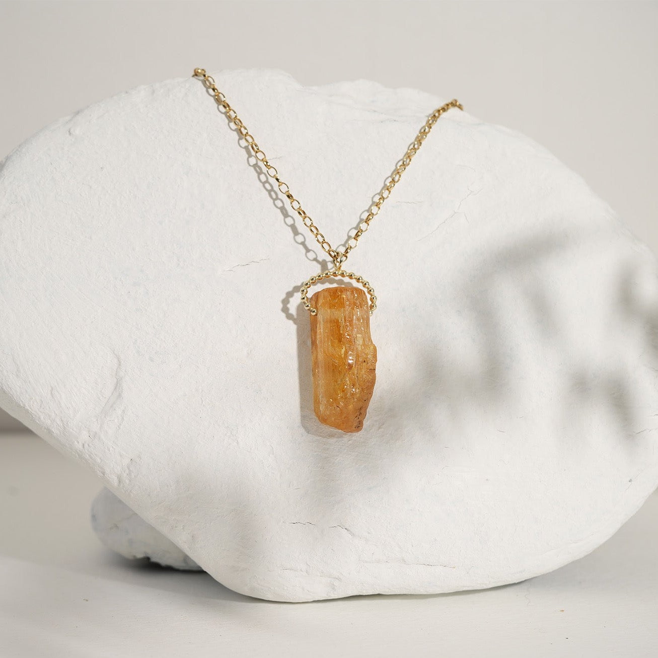 Raw Imperial Topaz Amulet
