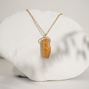Raw Imperial Topaz Amulet