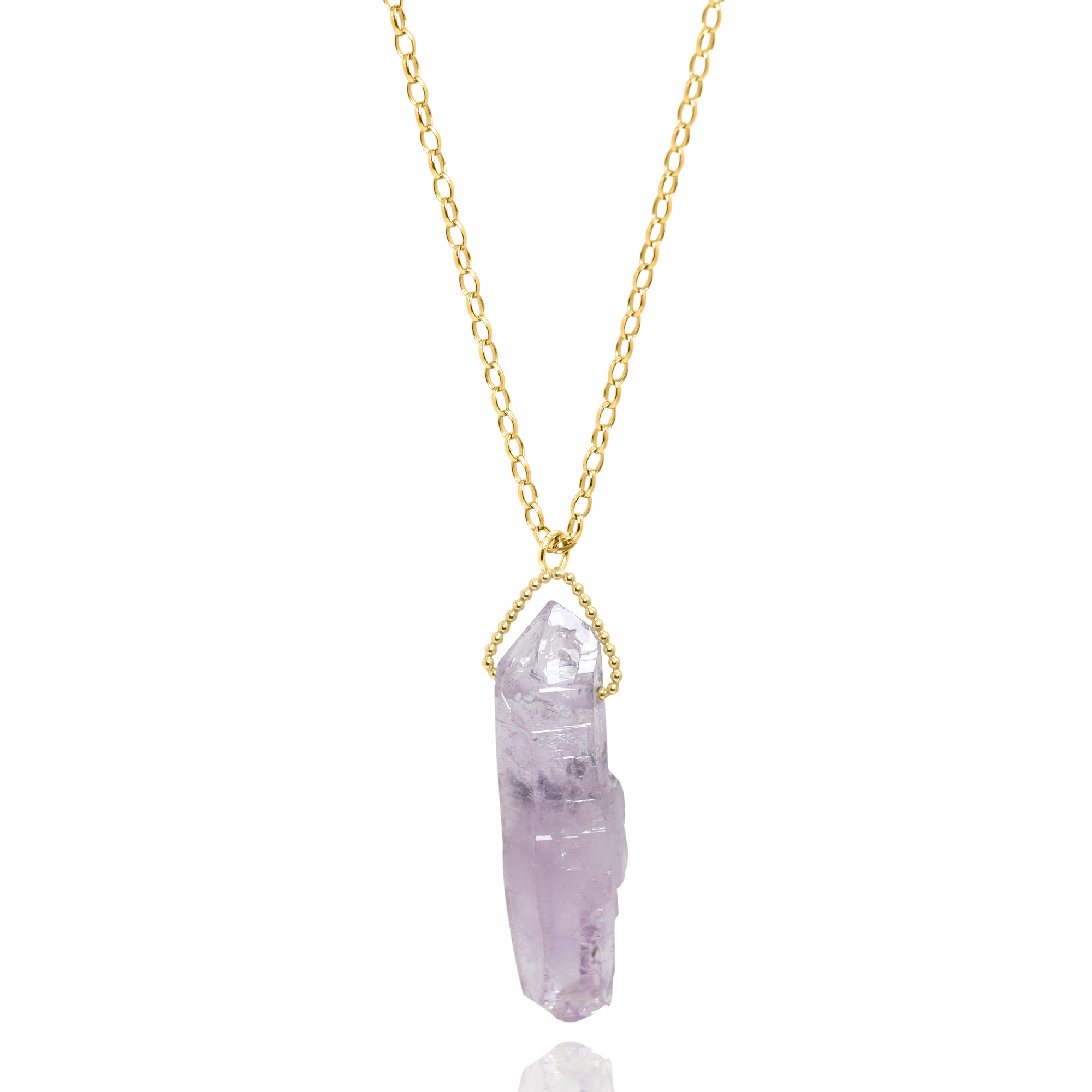 Raw Large Amethyst Amulet
