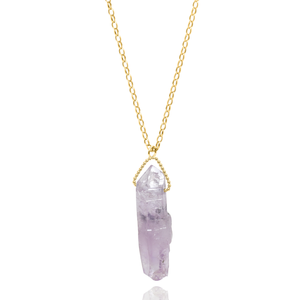 Raw Large Amethyst Amulet