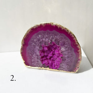 Gold Gilded Agate Paperweights