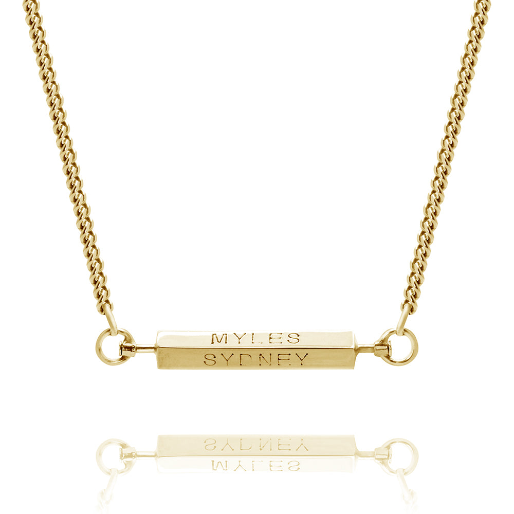 MEN'S PERSONALISED 4 SIDED SPINNING BAR NECKLACE