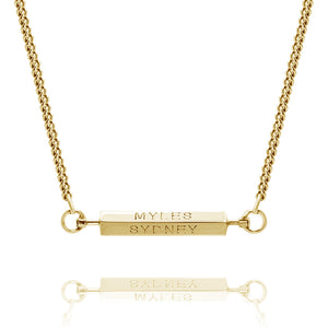MEN'S PERSONALISED 4 SIDED SPINNING BAR NECKLACE