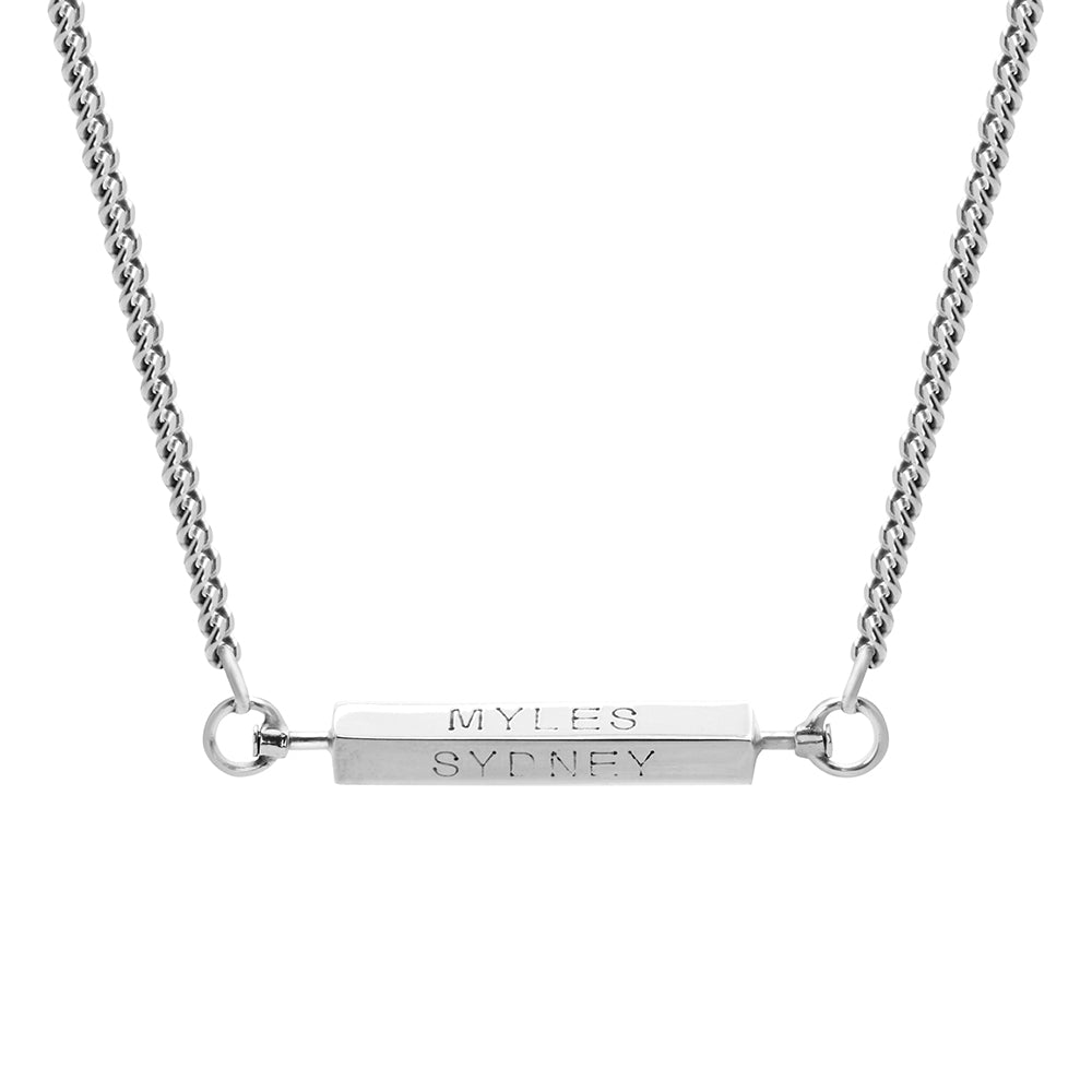 MEN'S PERSONALISED 4 SIDED SPINNING BAR NECKLACE