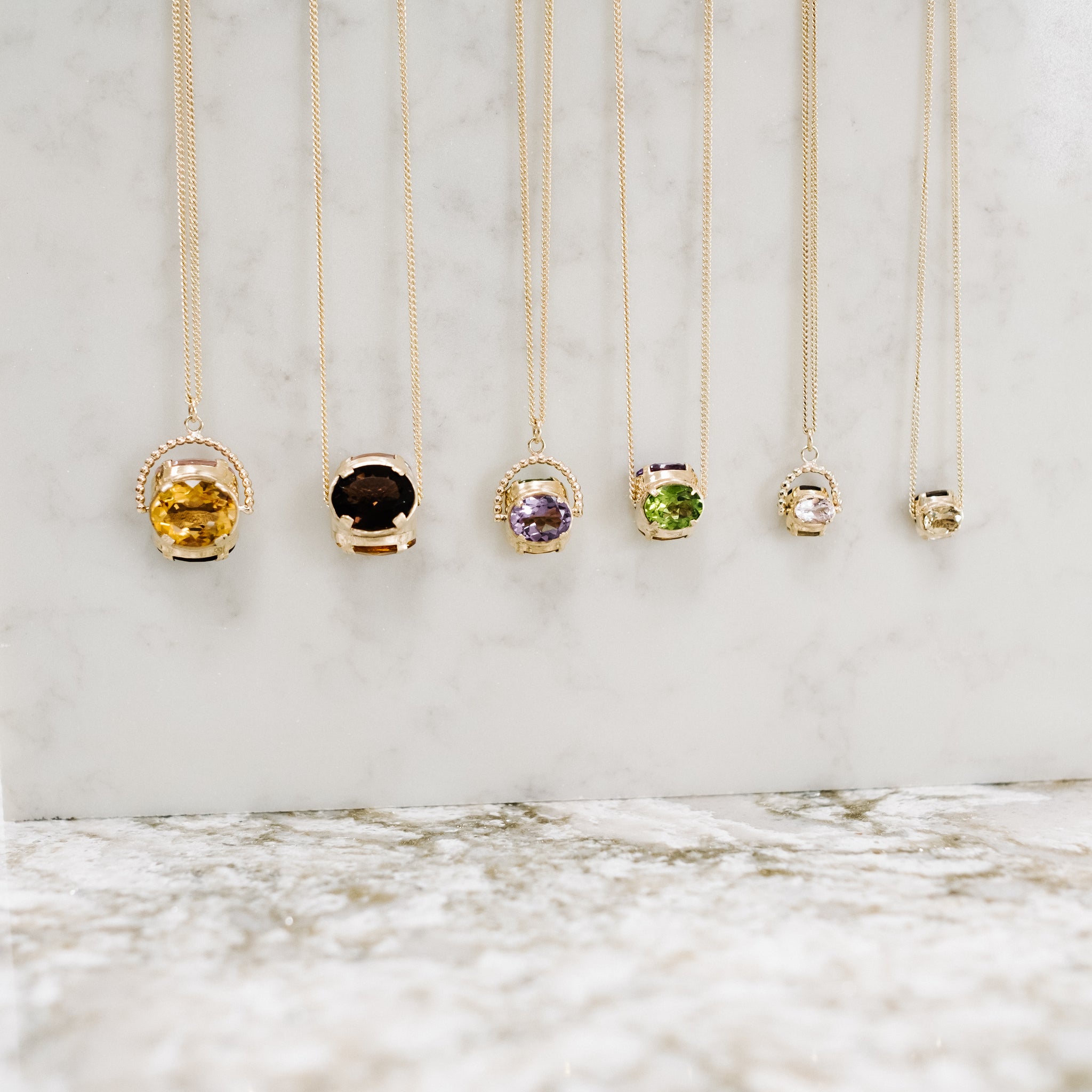 Bespoke Small Spinning stone necklace