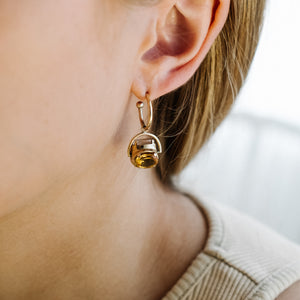 BESPOKE MEDIUM SPINNING STONE EARRINGS