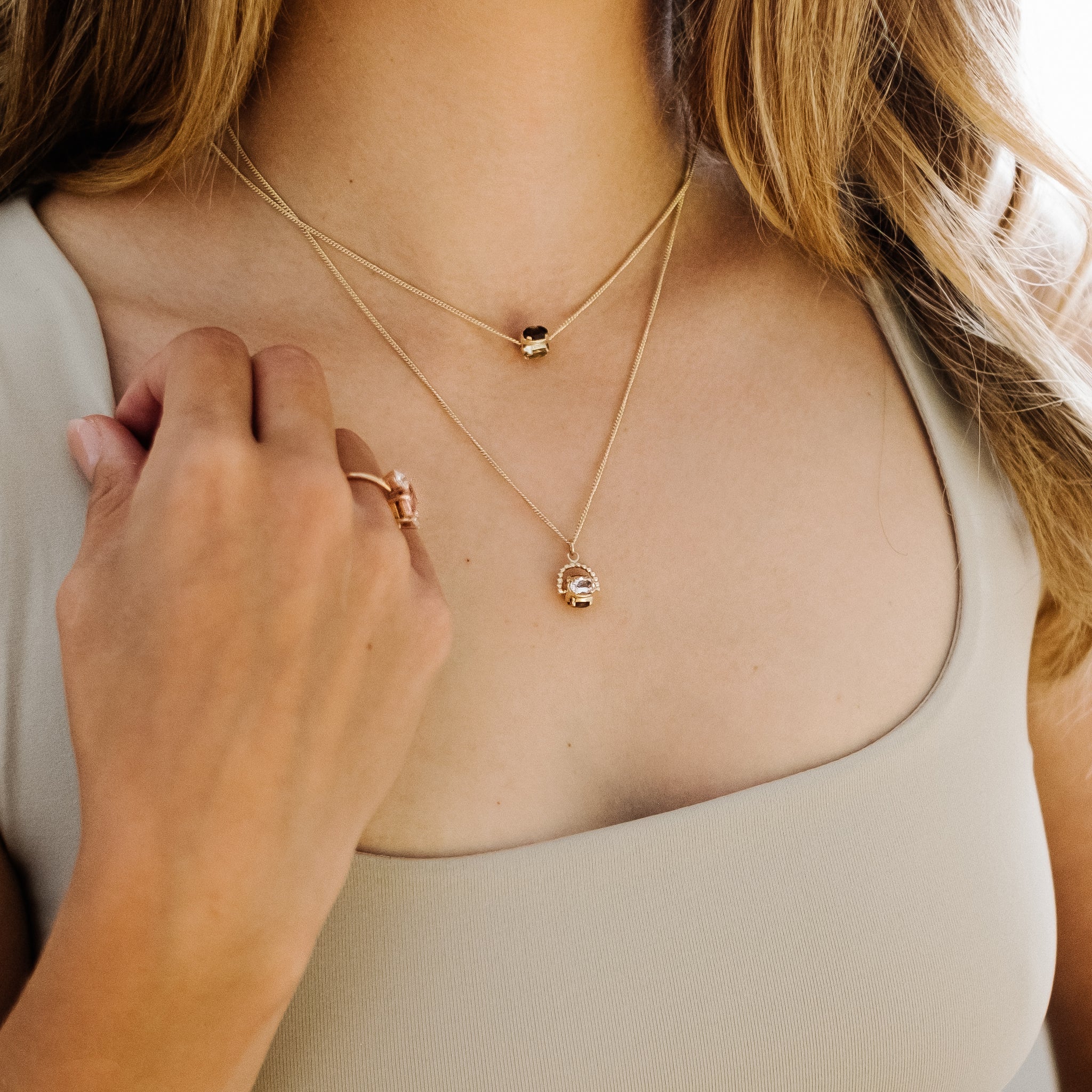 Bespoke Small Spinning stone necklace
