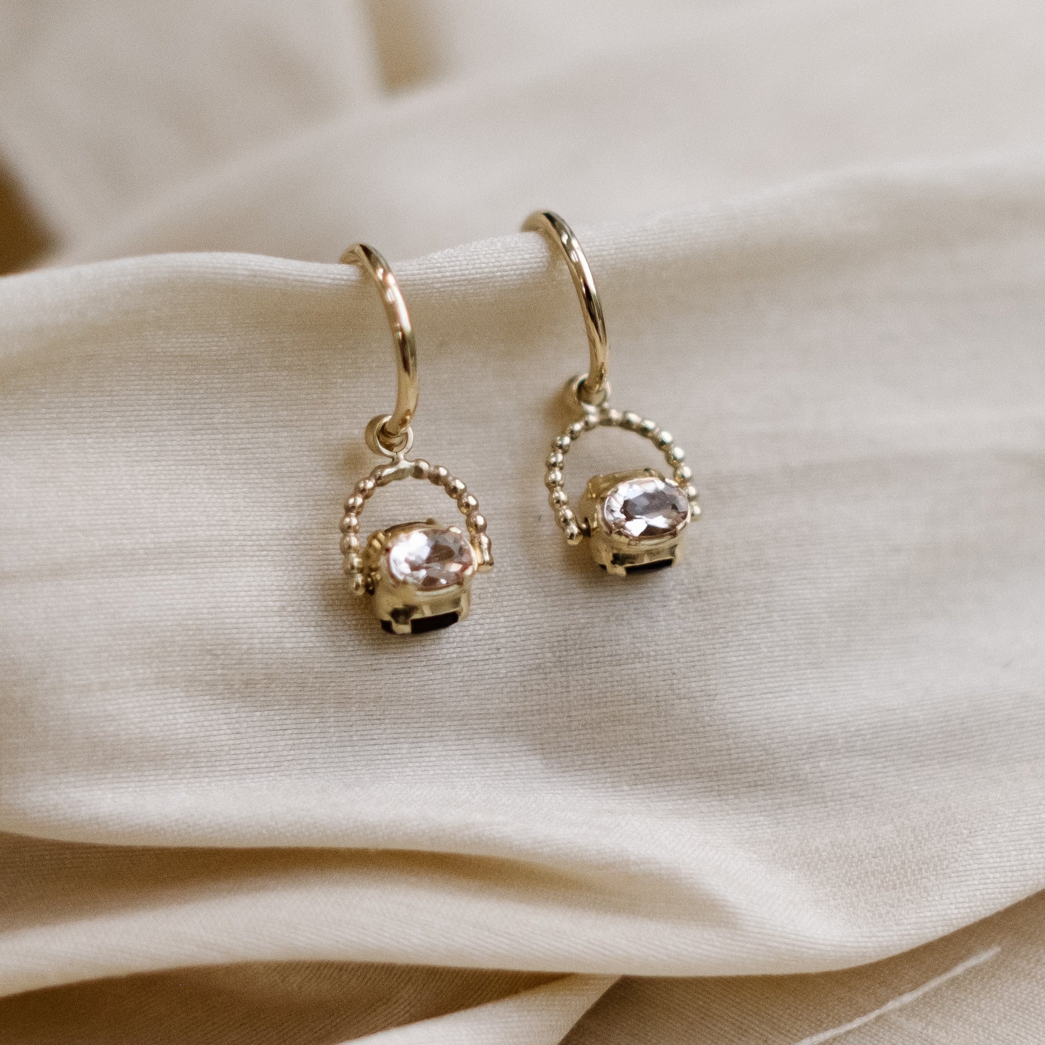 BESPOKE SMALL SPINNING STONE EARRINGS