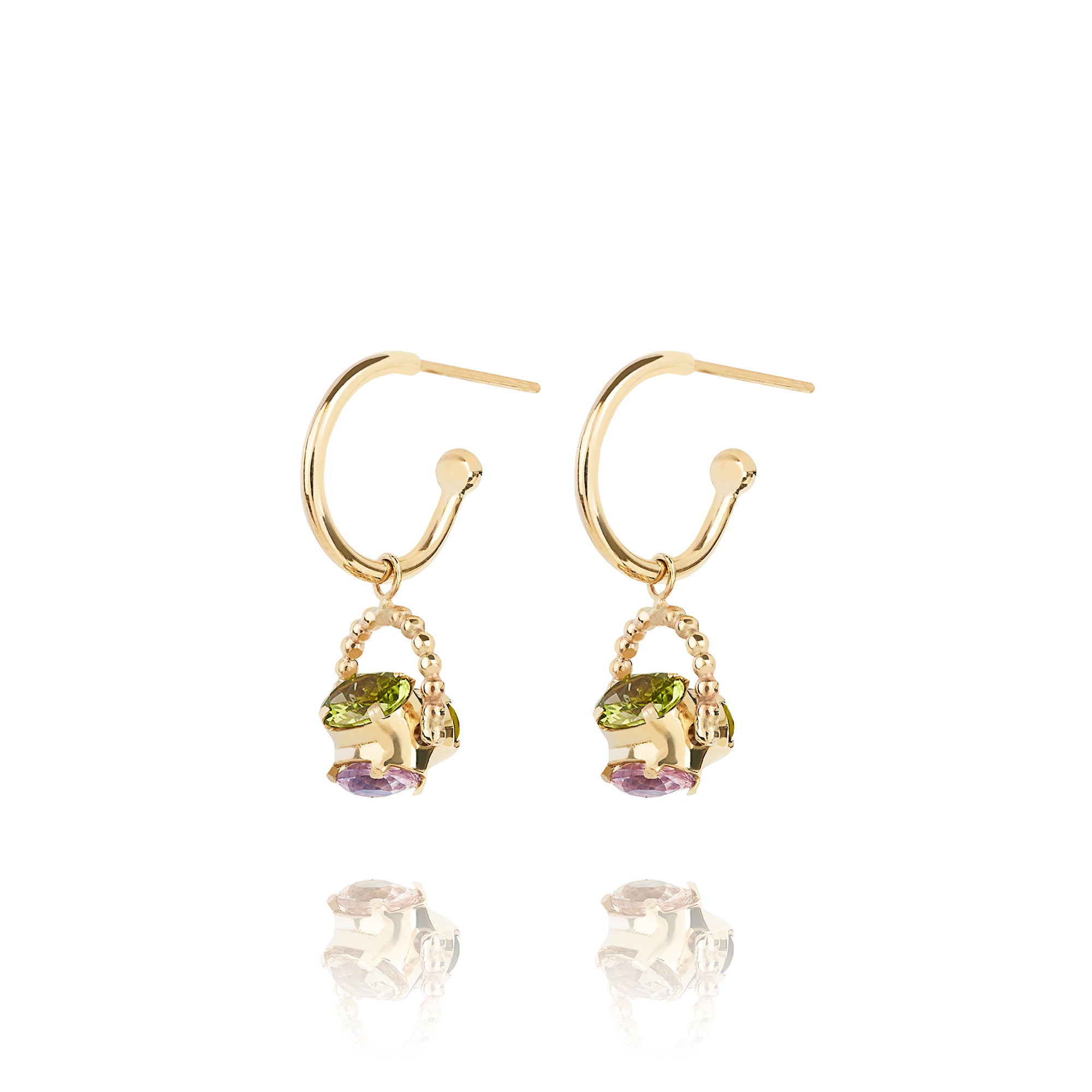 BESPOKE SMALL SPINNING STONE EARRINGS
