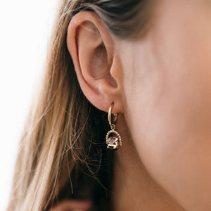 BESPOKE SMALL SPINNING STONE EARRINGS
