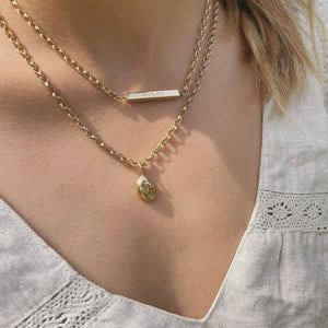 PERSONALISED 4 SIDED SOLID SPINNING BAR NECKLACE - CHUNKY CHAIN