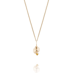 Molten Nugget and Sapphire Necklace - Fine chain