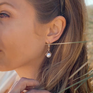 Beaded Pearl Charm Earrings