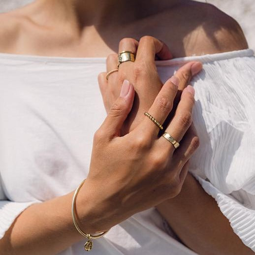 Thick Caviar Beaded Ring