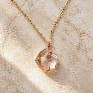 Pink Full Moon Spinning Pendant