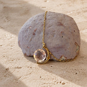Pink Full Moon Spinning Pendant