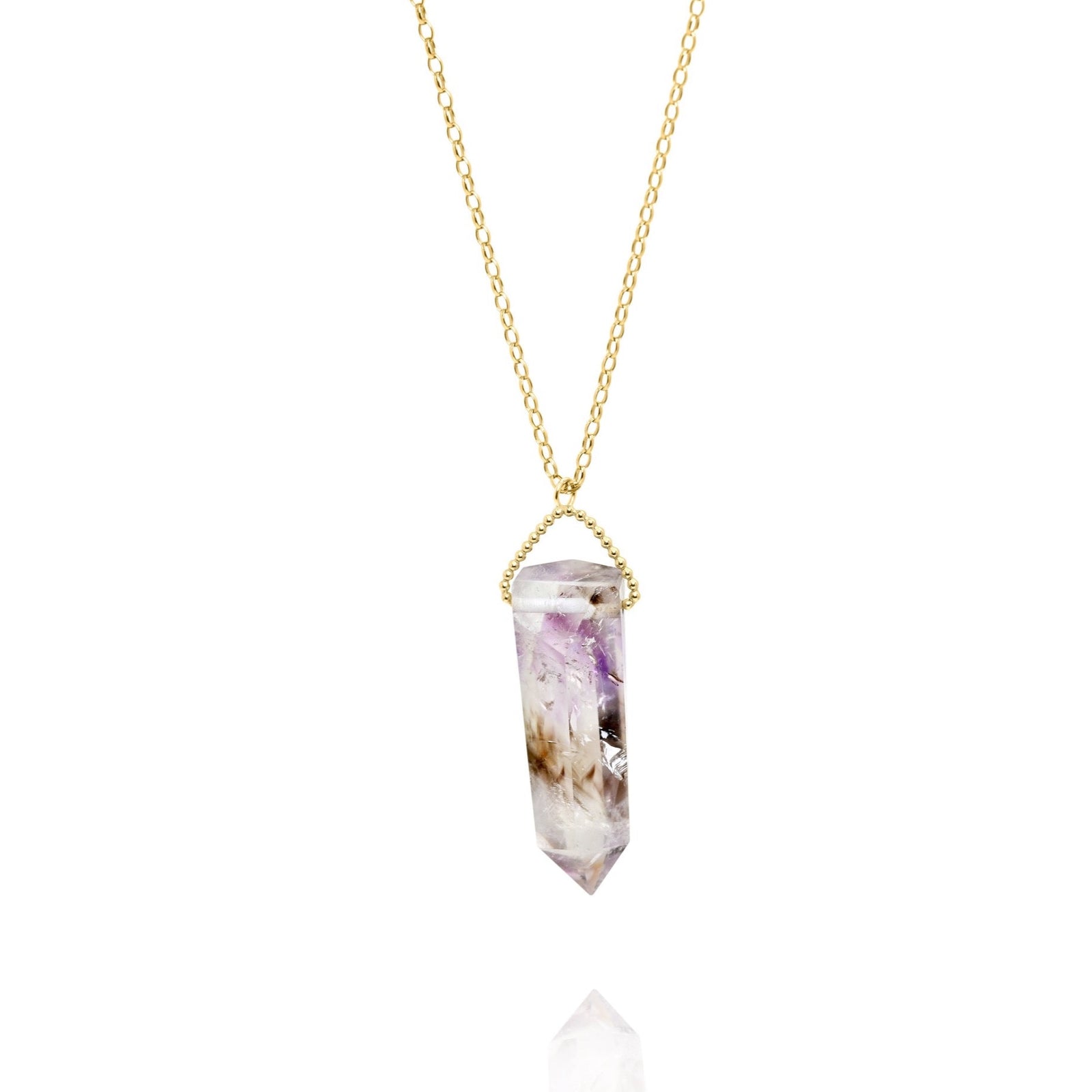 Raw Amethyst & Quartz Amulet