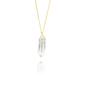 Raw Clear Quartz Double Point Amulet