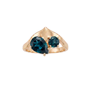 Tu Et Moi Ring - London Blue Topaz