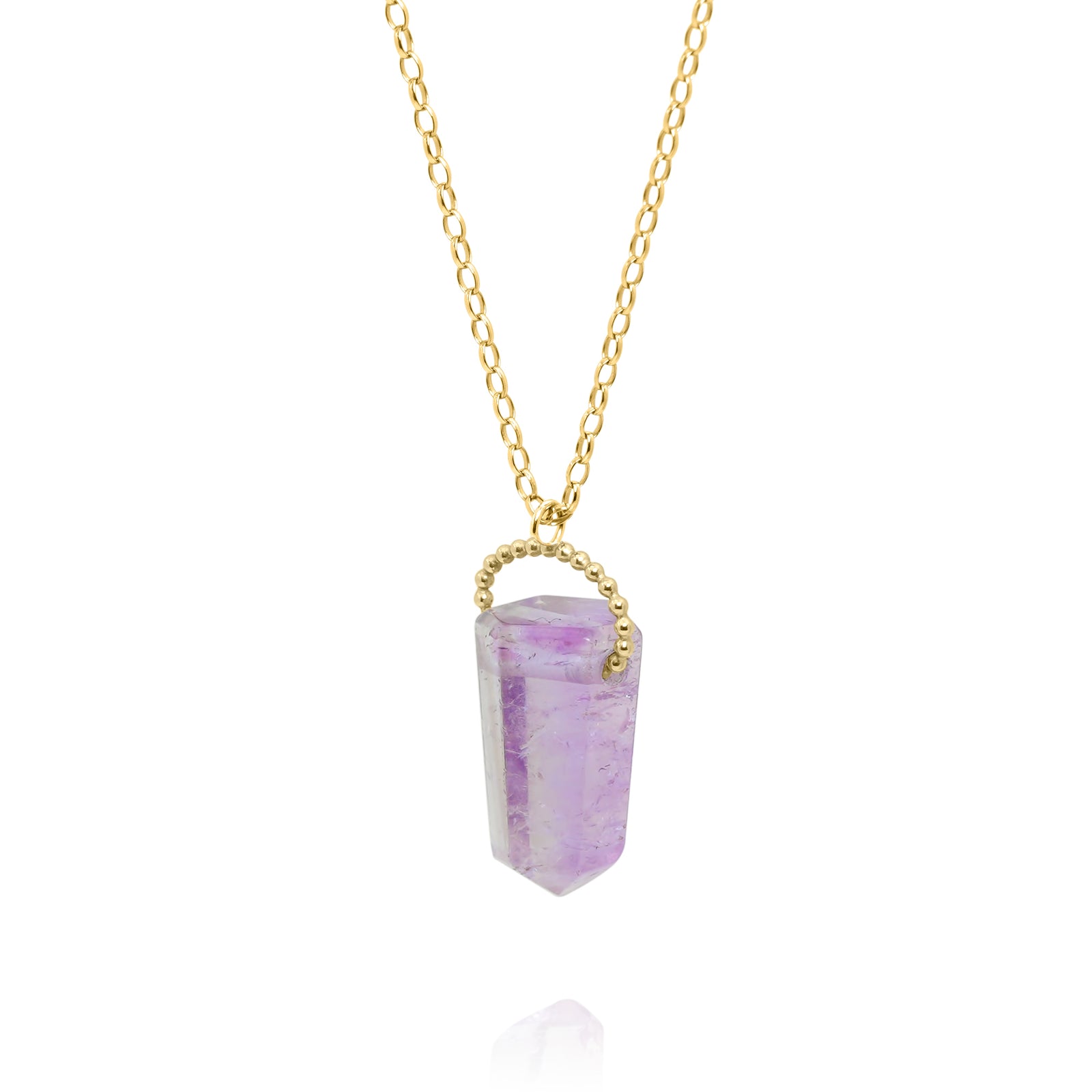 Raw Amethyst Tower Amulet