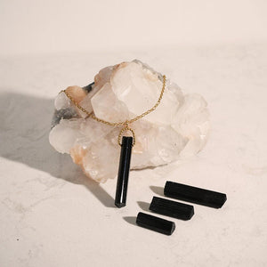 Raw Black Tourmaline Amulet