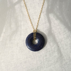 Blue Goldstone Torus Pendant