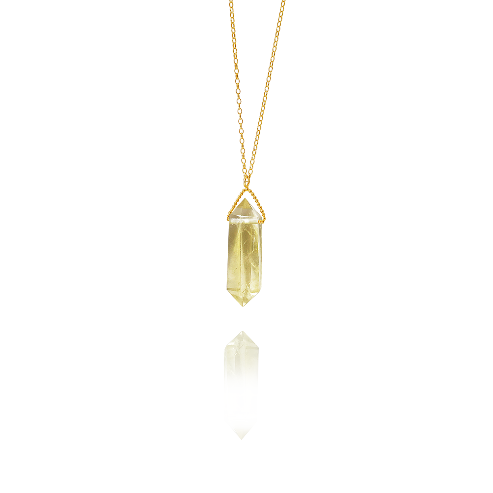 Raw Citrine Double Point Amulet