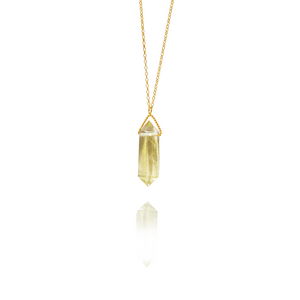 Raw Citrine Double Point Amulet