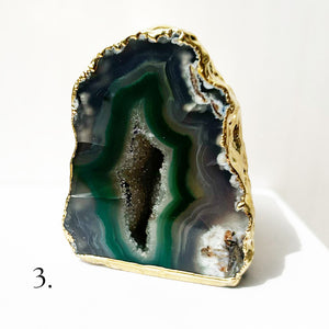 Gold Gilded Agate Paperweights