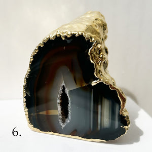 Gold Gilded Agate Paperweights