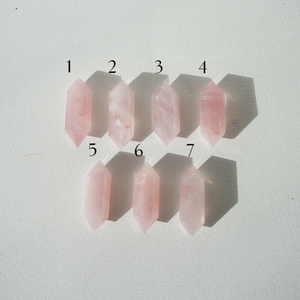 Raw Rose Quartz Double Point Amulet