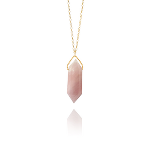 Raw Rose Quartz Double Point Amulet