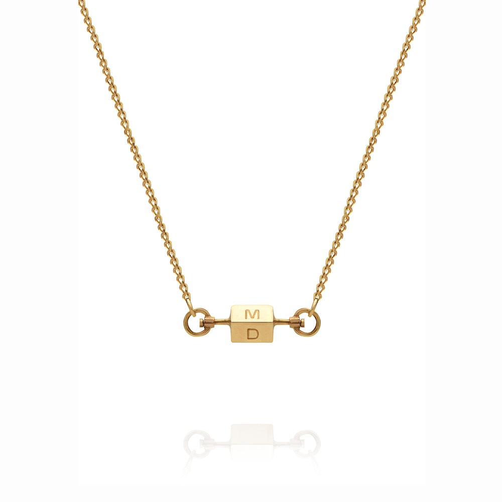 Personalised spinning baby bar necklace