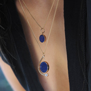 A R T x NobleBlu | Crescent Spinning Crystal Pendant