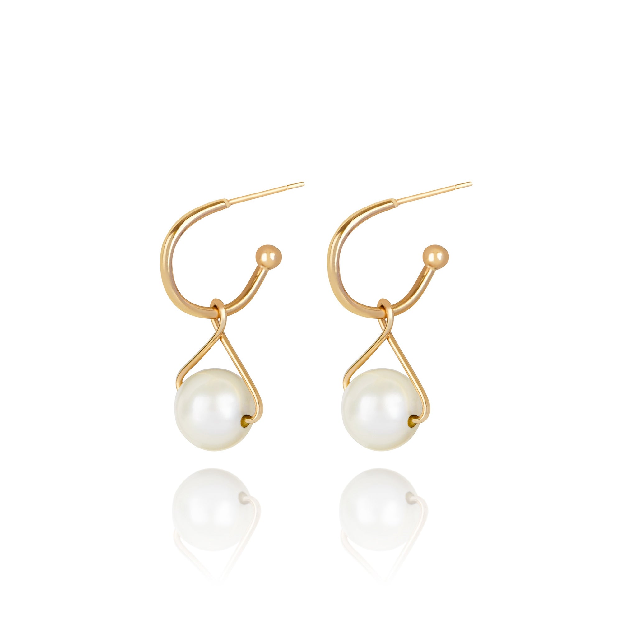 Beaded Pearl Charm Earrings