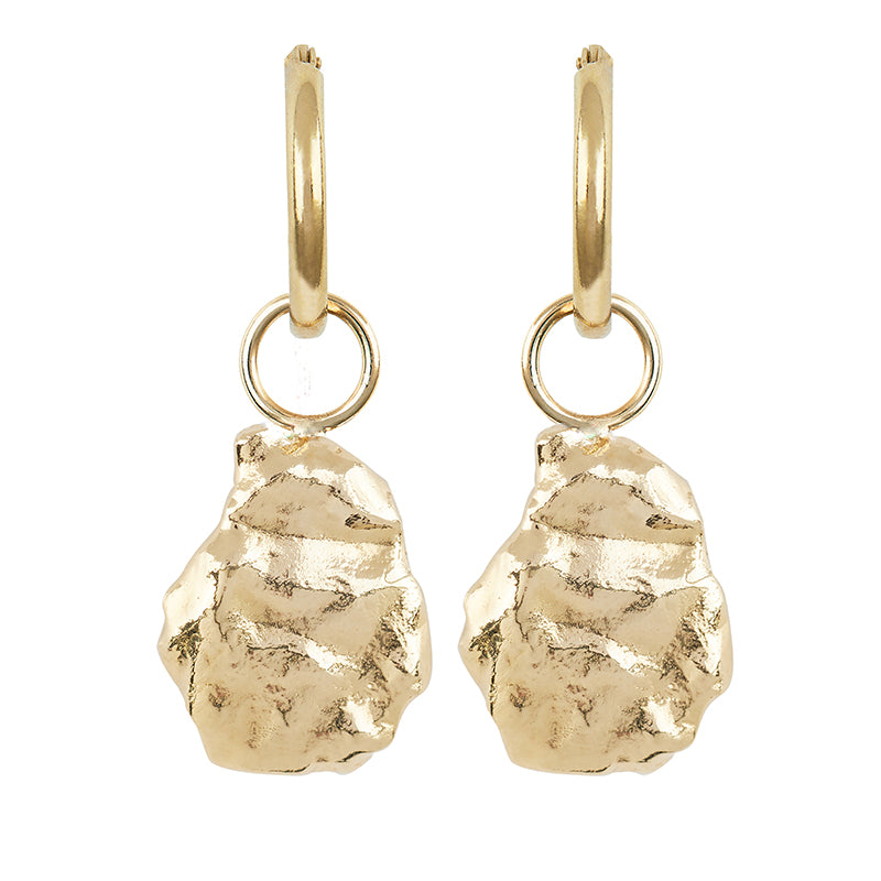 Medium molten coral rock Earring