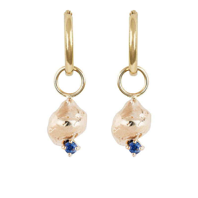 Molten Nugget Sapphire Earrings