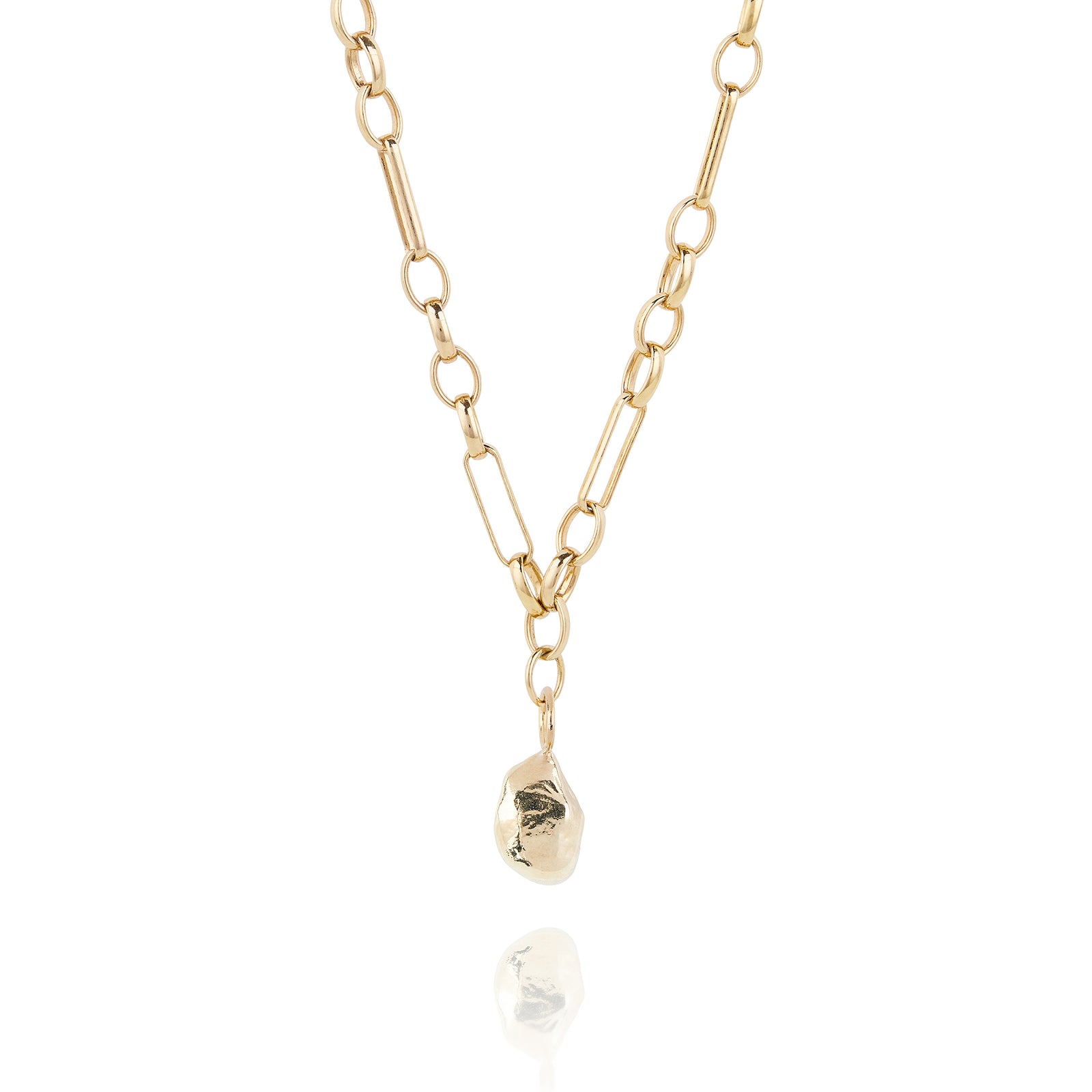 Molten Nugget Necklace - Large Link Chain