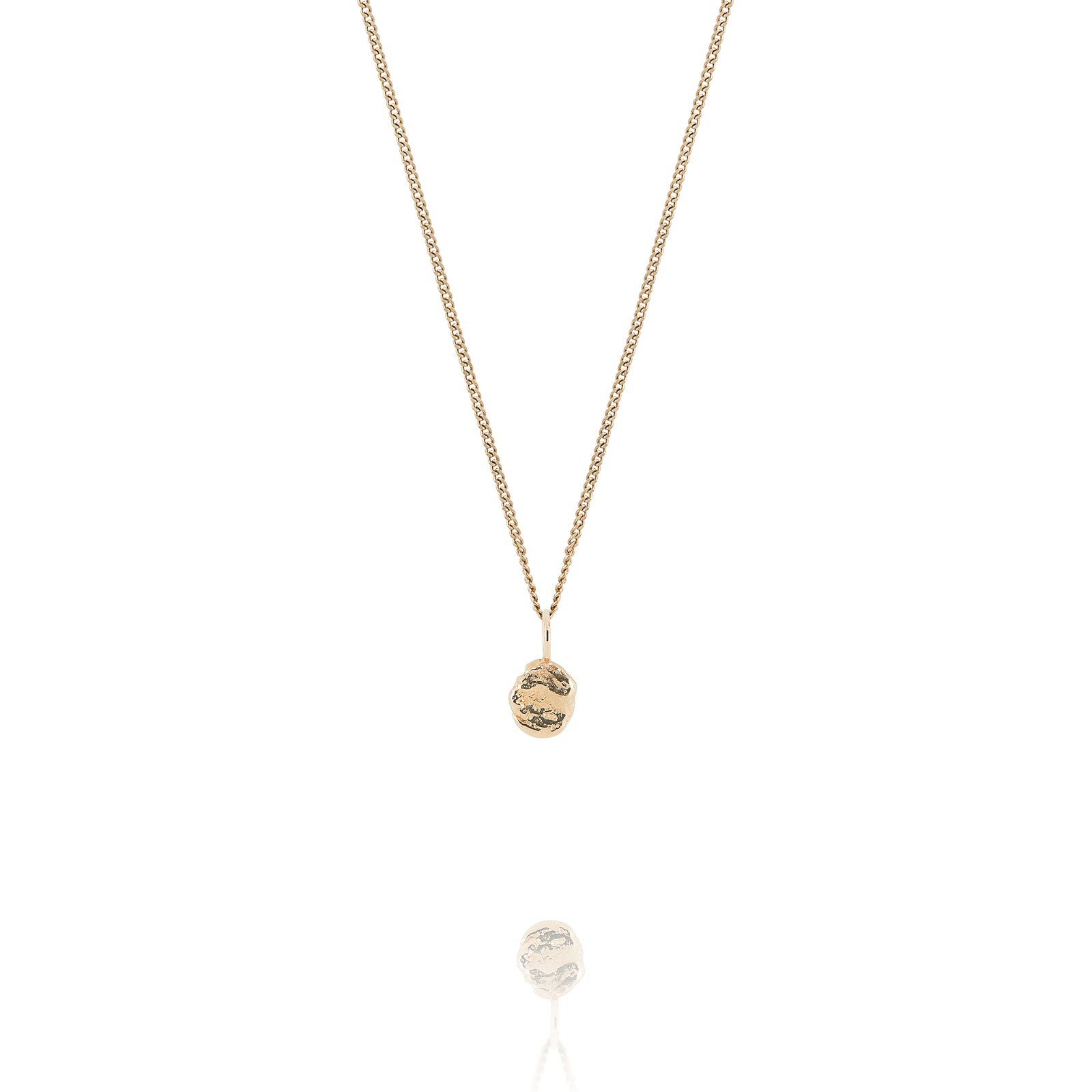 Small Molten Coral Rock Necklace - Fine Chain