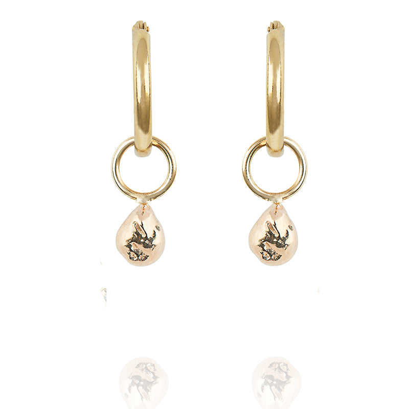 Small Molten Nugget Earrings