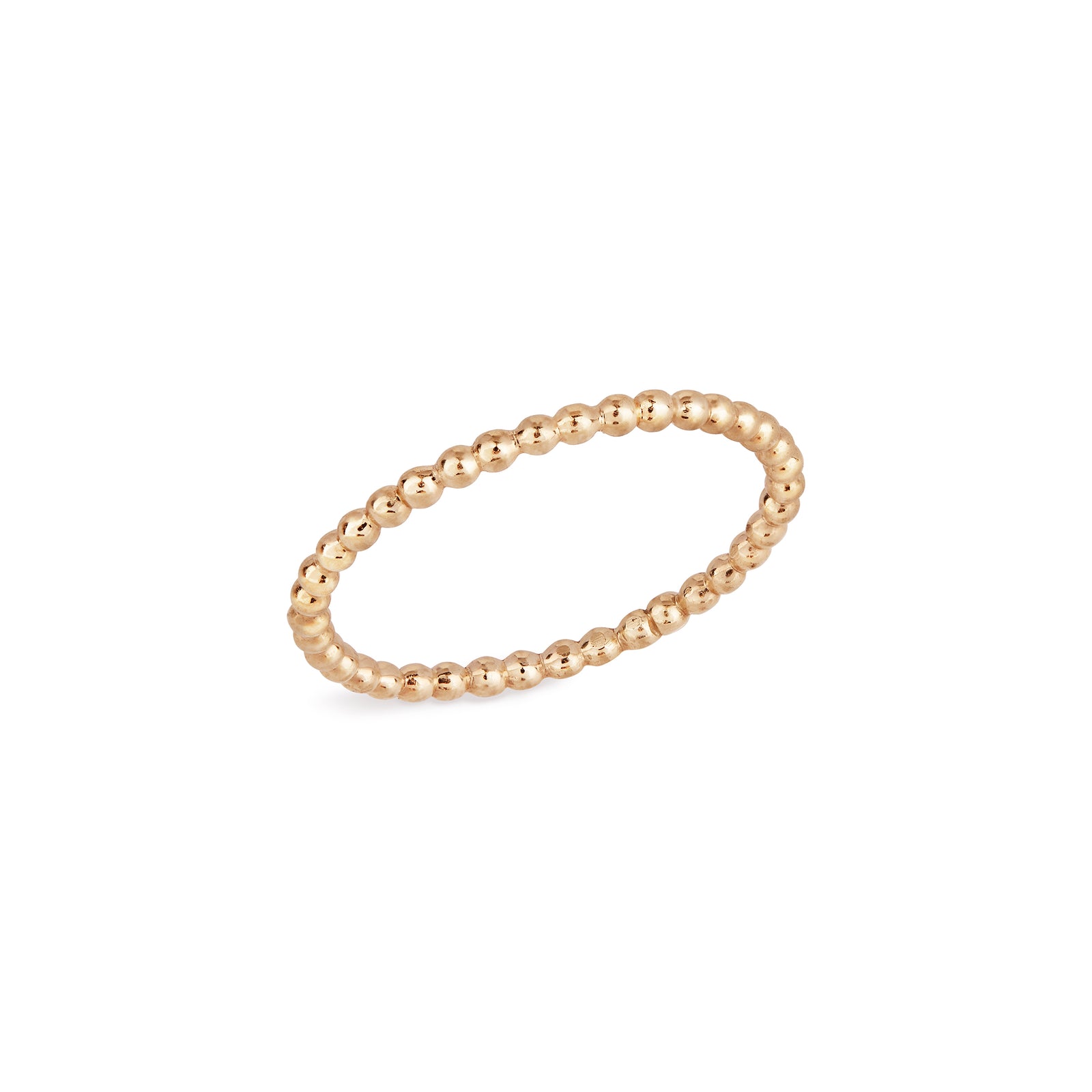 Thin Caviar Beaded Ring