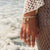 Molten Nugget and Sapphire bracelet charm - bangle